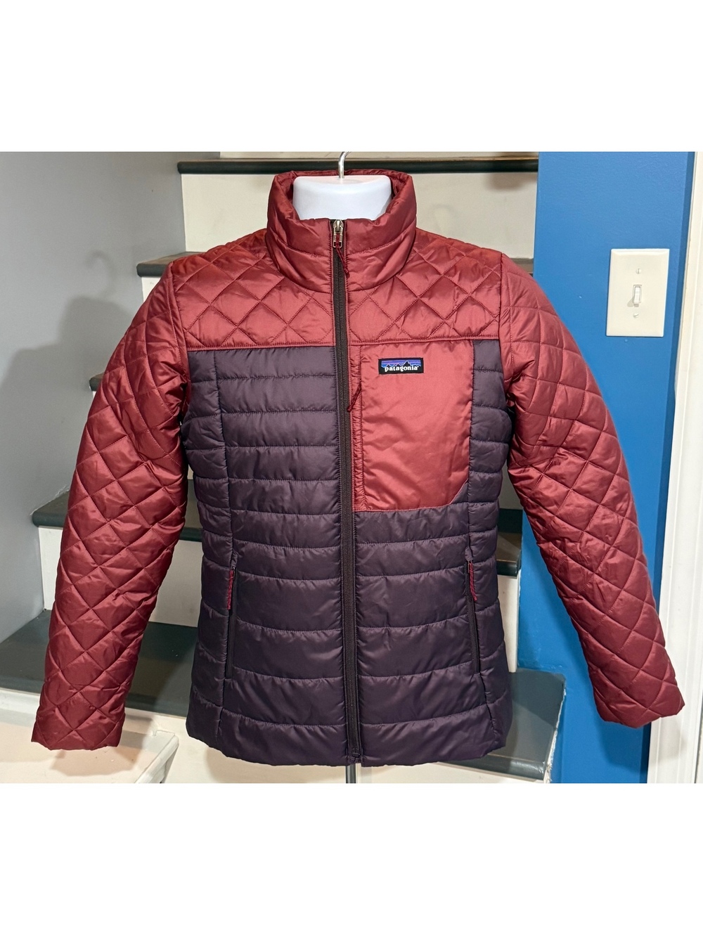 Patagonia Women’s Small Radalie Full Zip Obsidian Plum Insulated Jacket Coat!